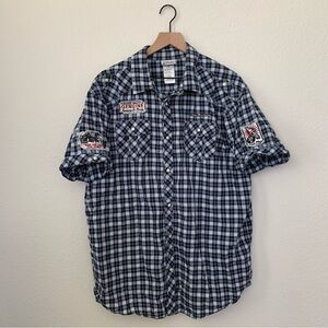 Disney Parks Mickey Cycle Works Mechanics Snap Button Top XL